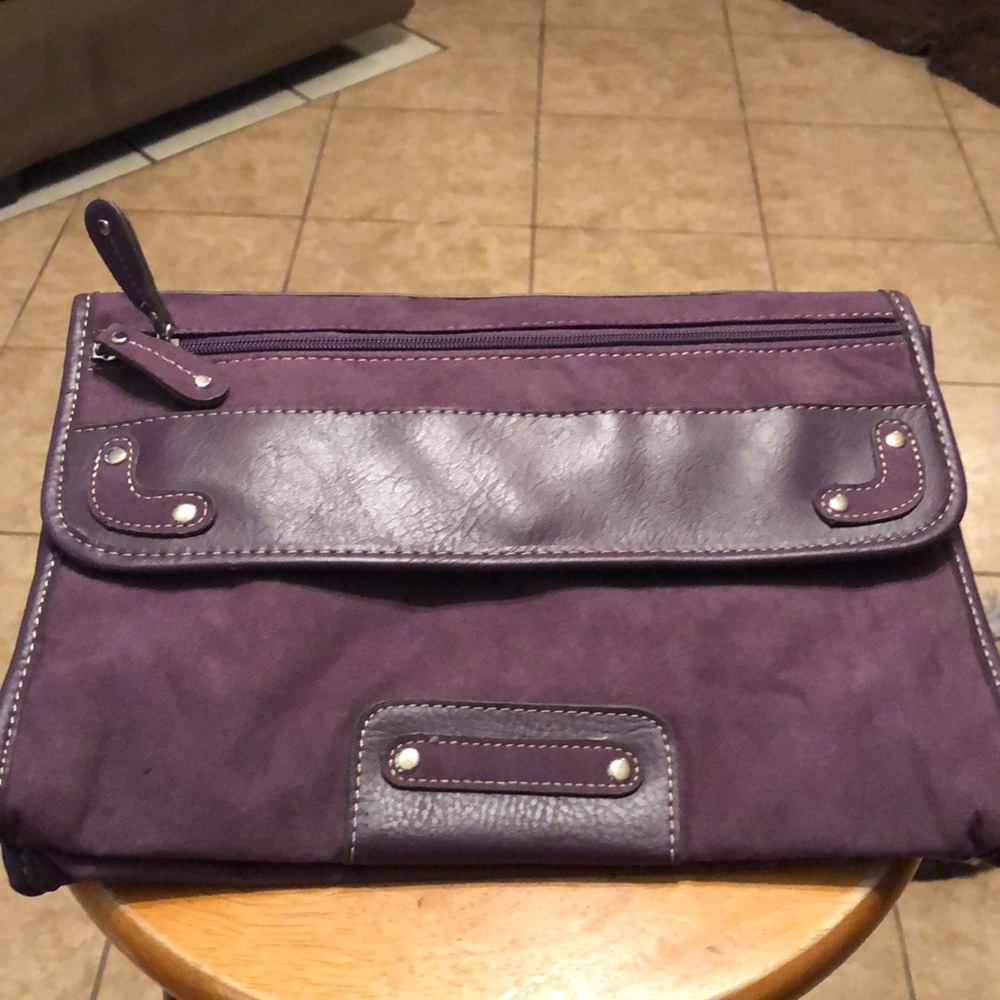 Suede Purple Clutch
